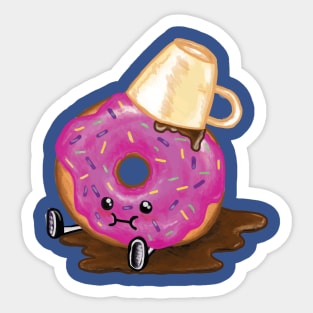 Clumsy Donut Spilled His Coffee Sticker